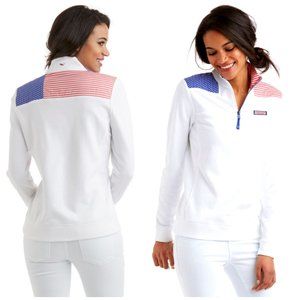 Vineyard Vines Pullover Quarter Zip American Flag Shep Shirt Patriotic Womens XS